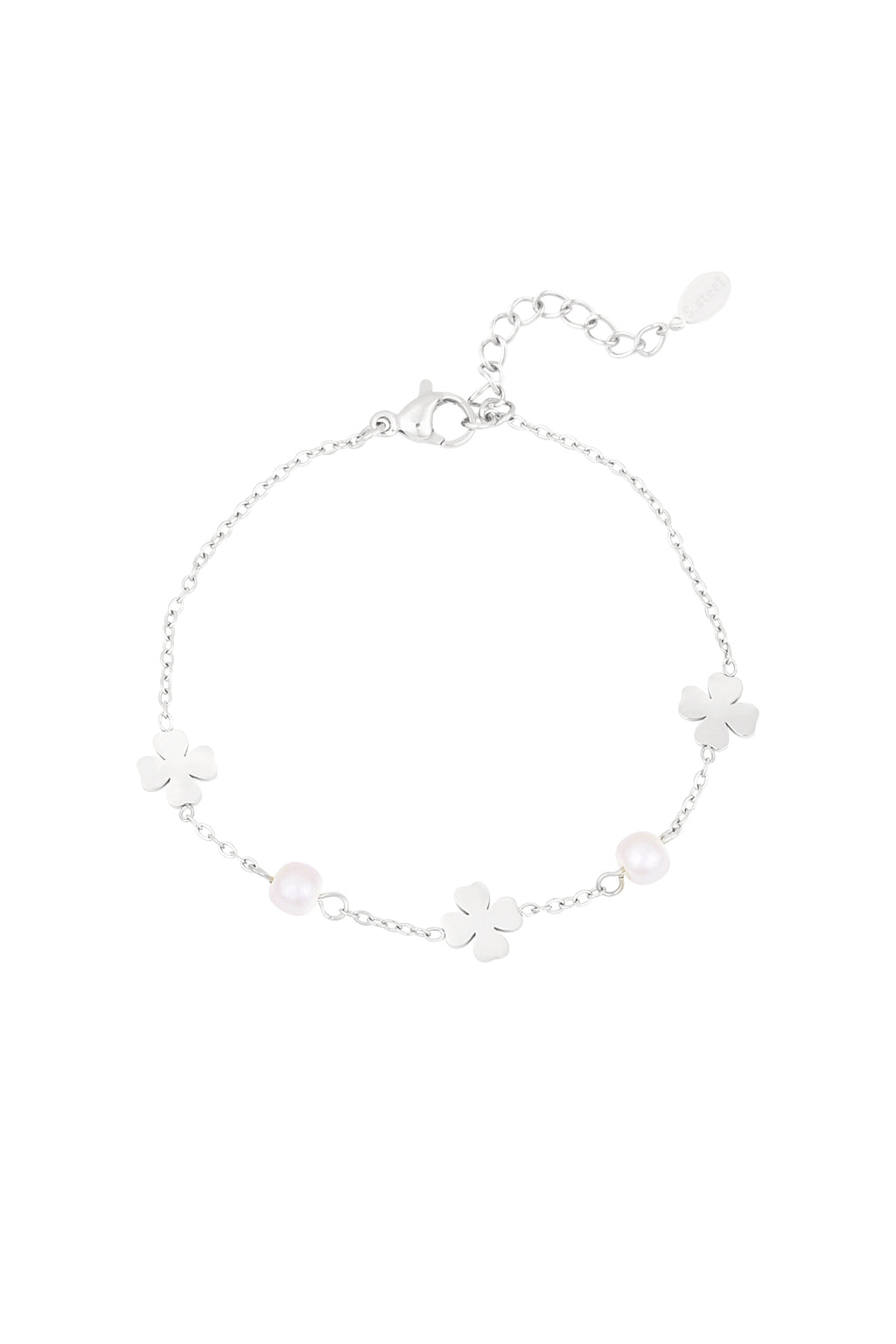 Bracciale Perle con Quadrifoglio Portafortuna