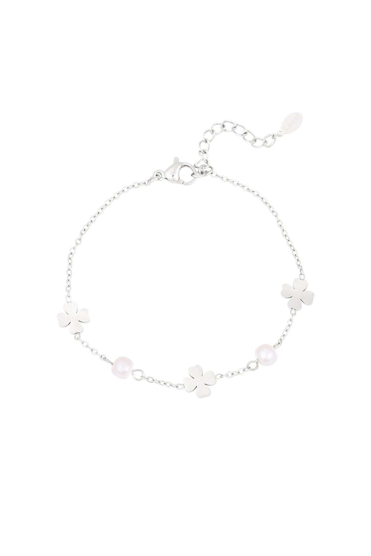 Bracciale Perle con Quadrifoglio Portafortuna