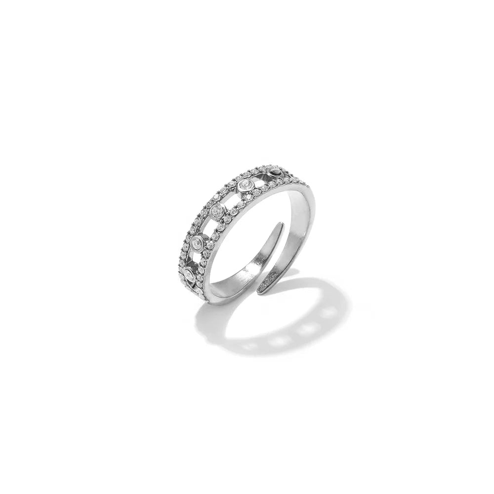 Anello Doppia Fila con Zirconi