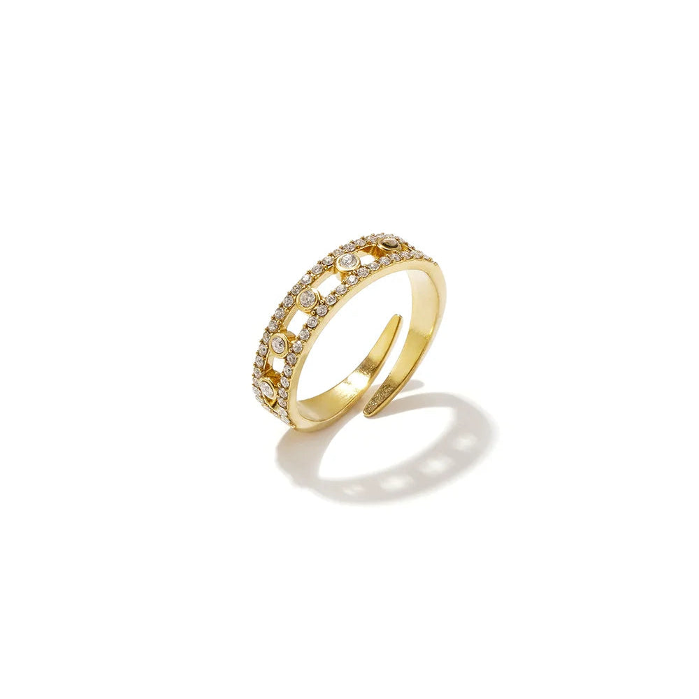 Anello Doppia Fila con Zirconi