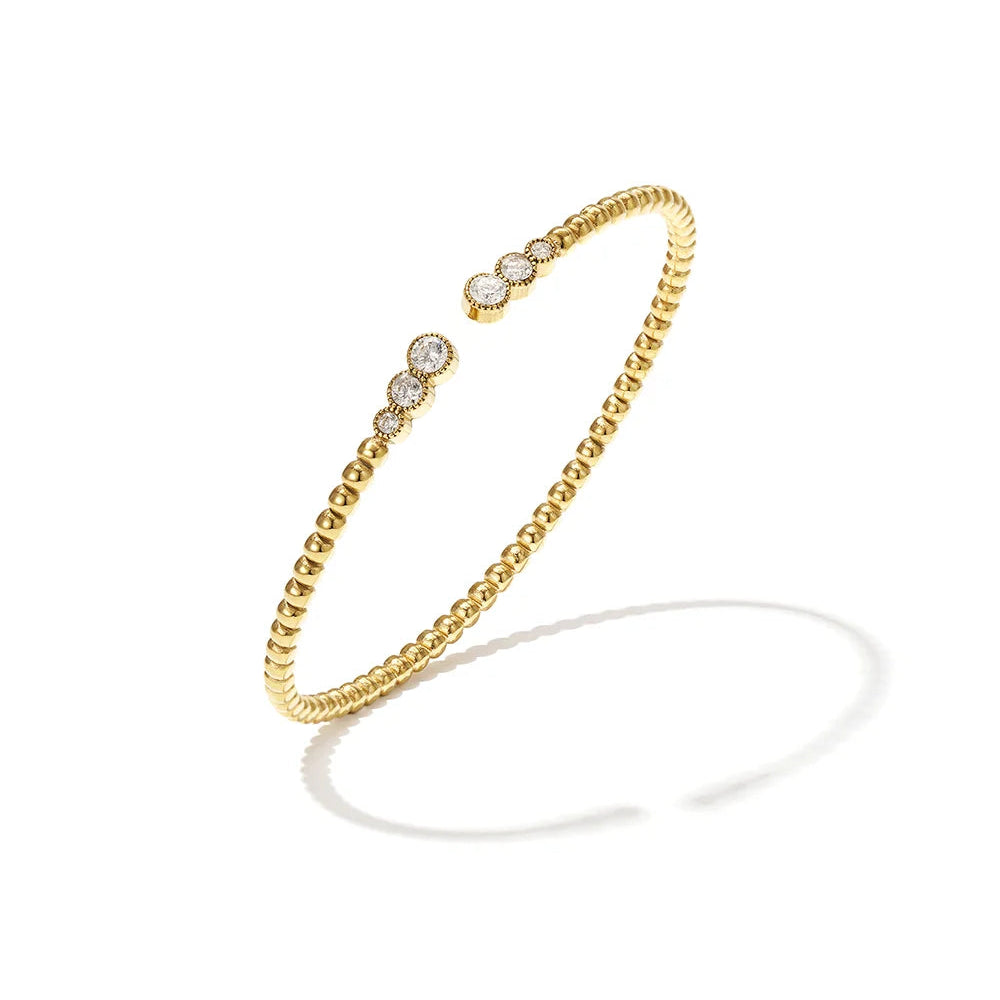 Bracciale Rigido a Sfere con Zirconi