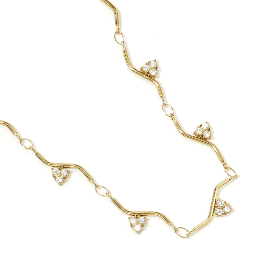 Collana Onda con Trilogie di Zirconi