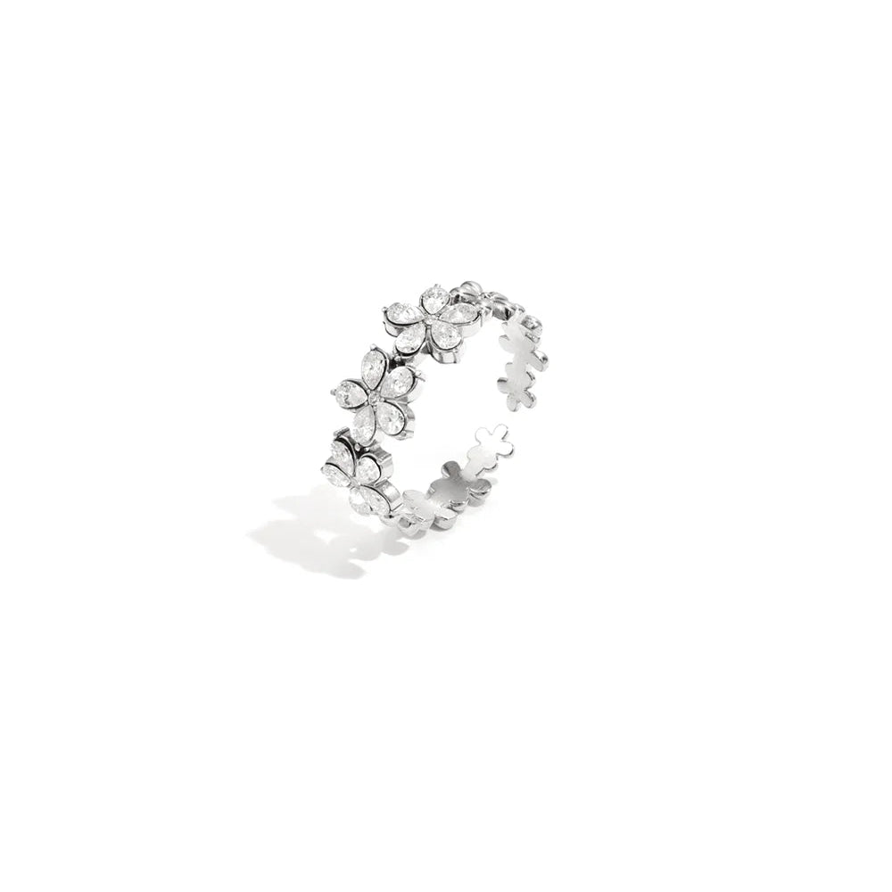 Anello Fiori di Zirconi