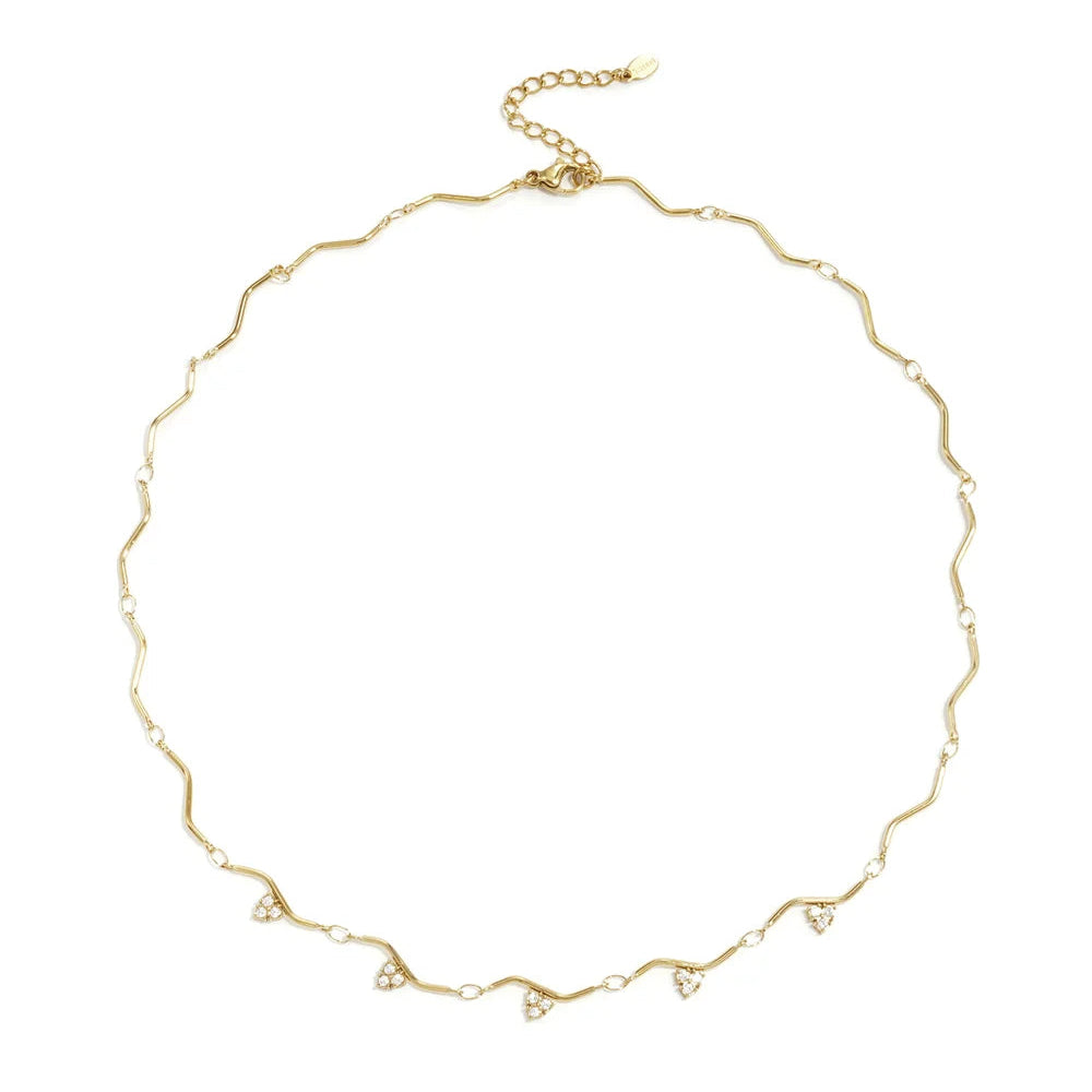 Collana Onda con Trilogie di Zirconi