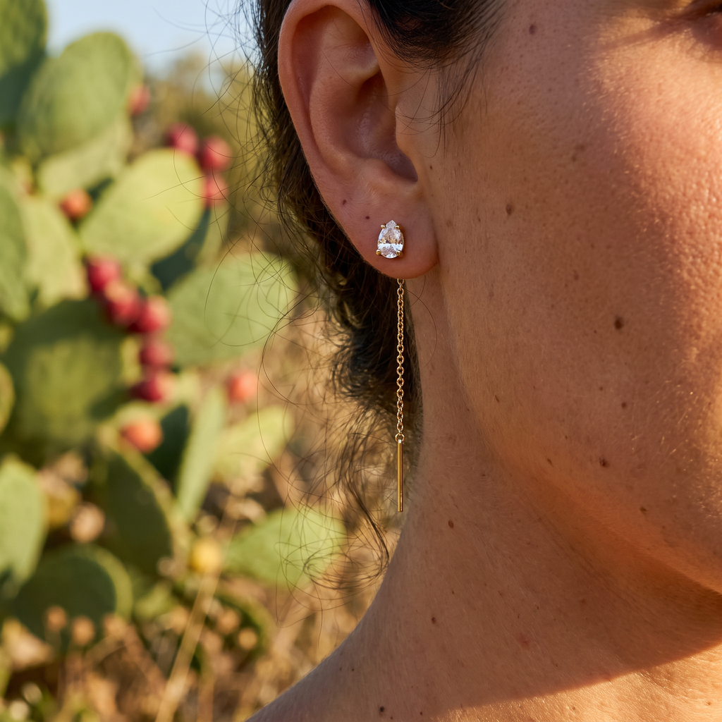Orecchini a Catenella con Zircone