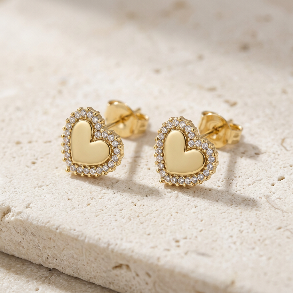 Orecchini Cuore Pavé