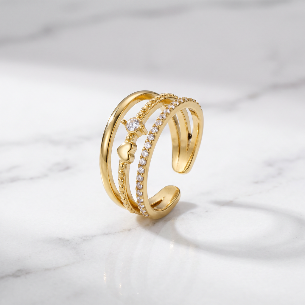Anello Multi-Fascia con Cuore