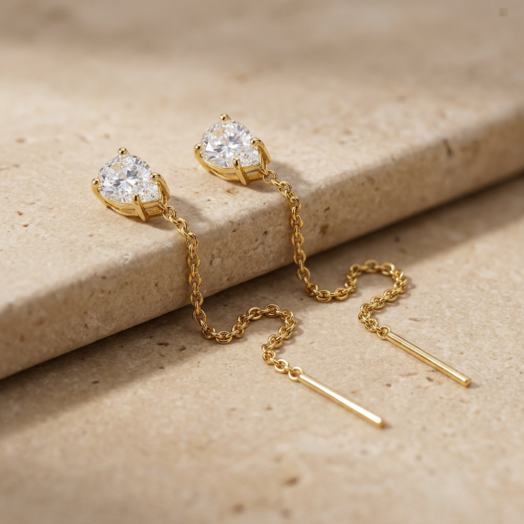 Orecchini a Catenella con Zircone