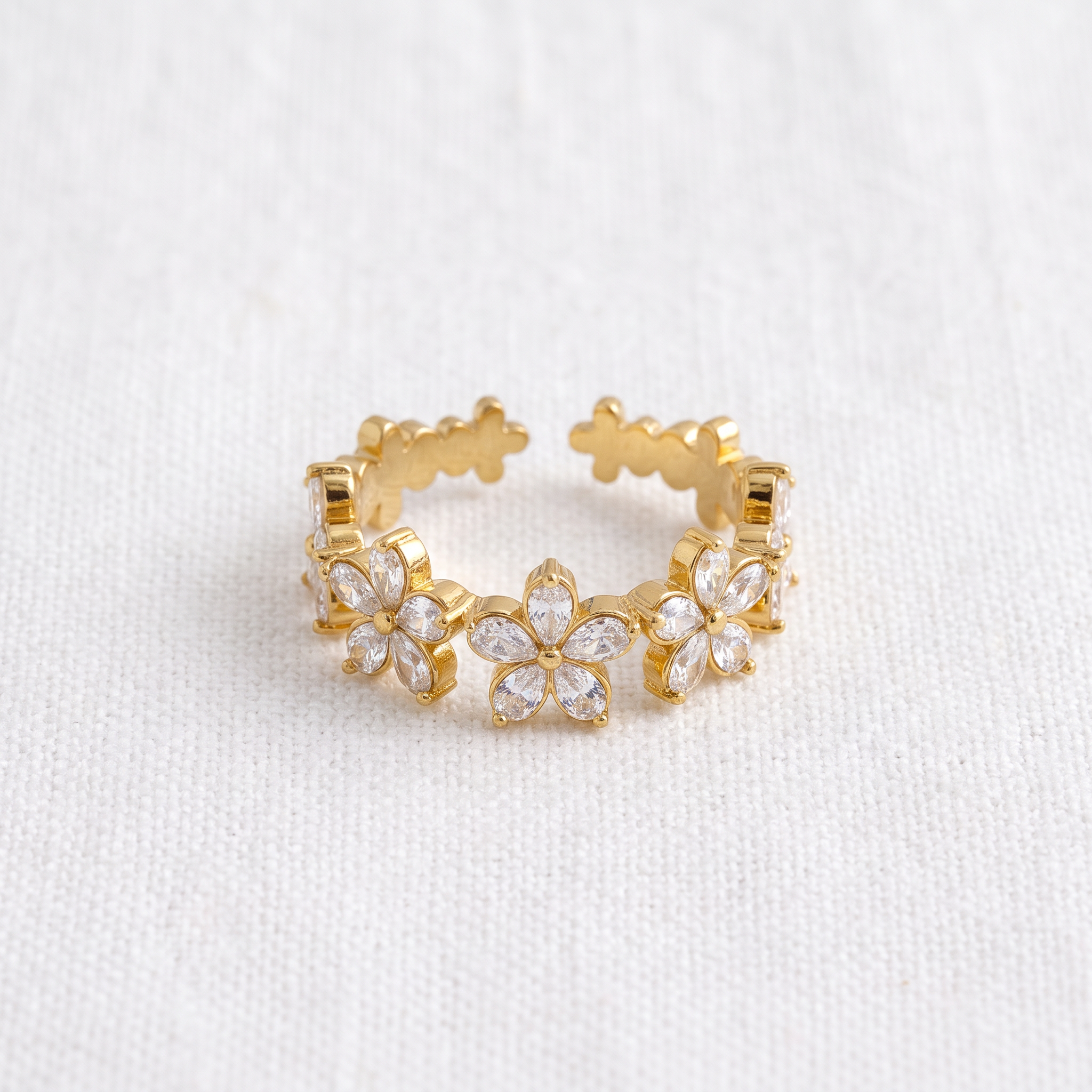 Anello Fiori di Zirconi