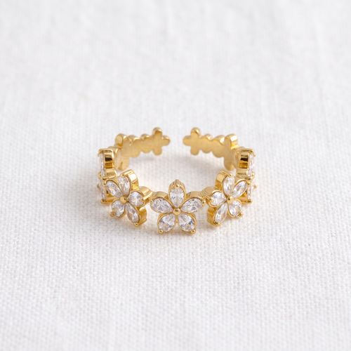 Anello Fiori di Zirconi