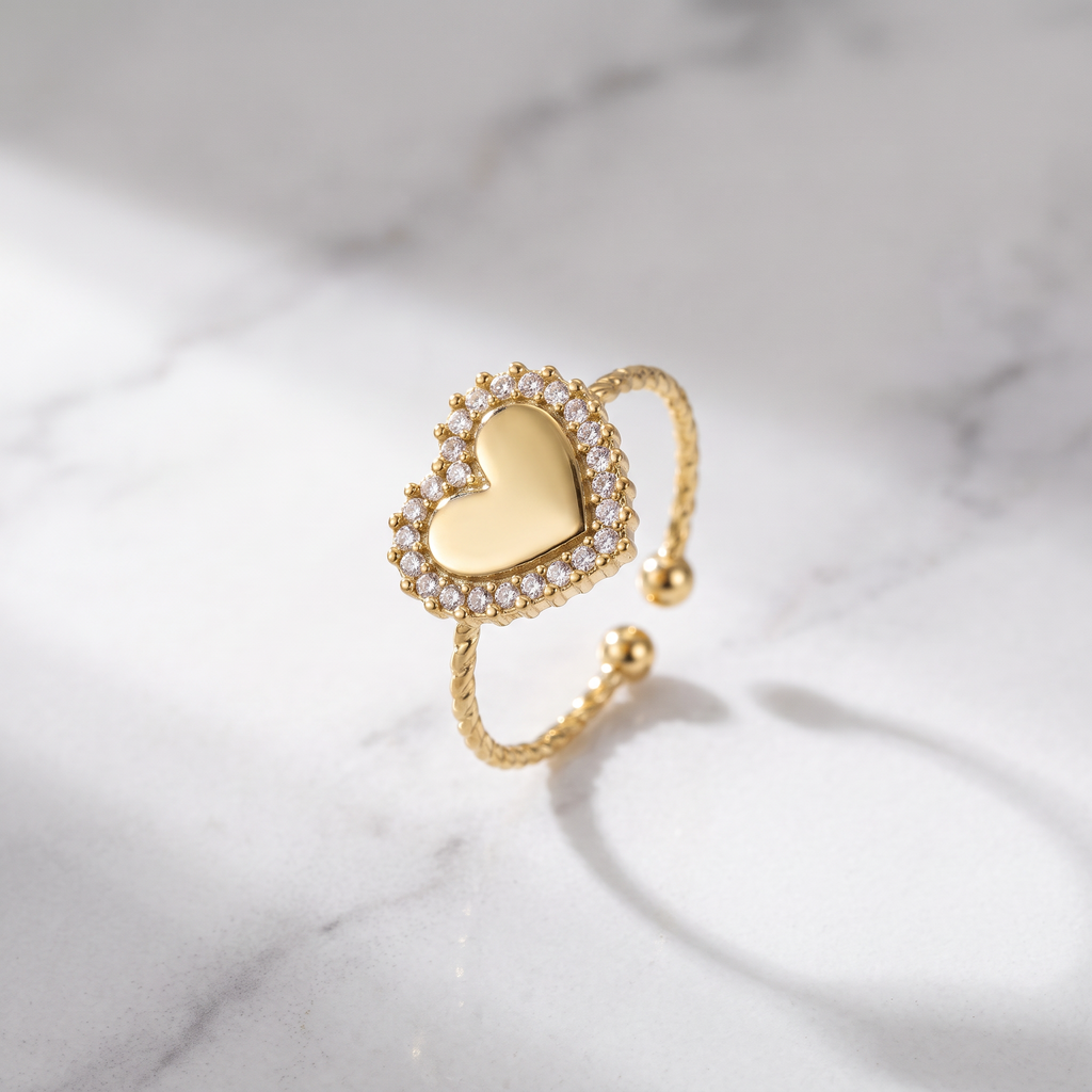 Anello Cuore Pavé