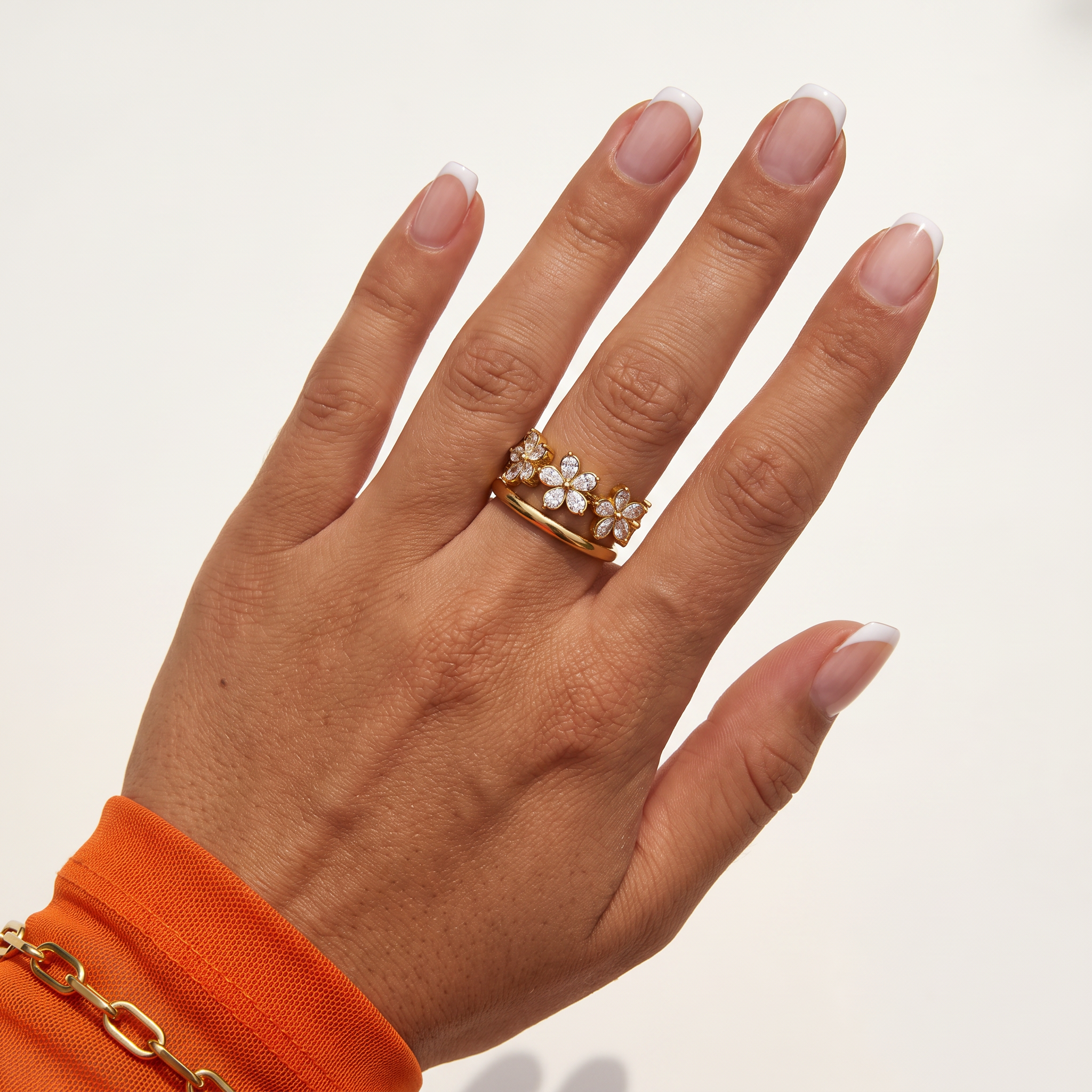 Anello Fiori di Zirconi