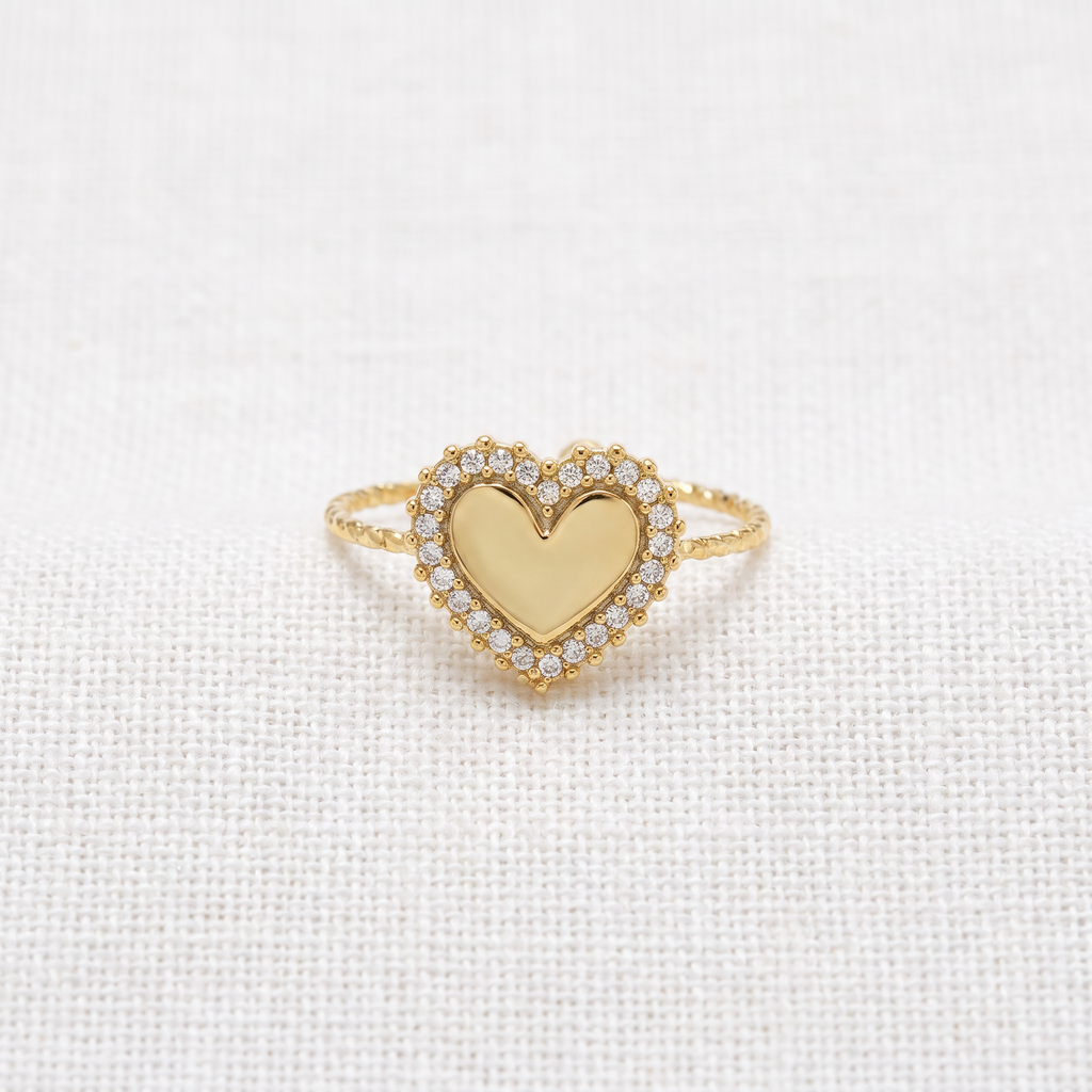 Anello Cuore Pavé