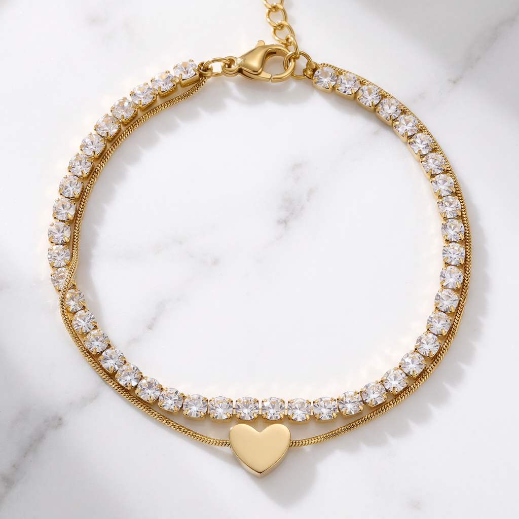 Bracciale Doppio Tennis e Cuore